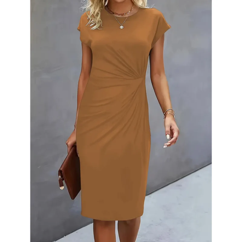 Robe de soirée cocktail élégante - manches courtes - femme - Image 5