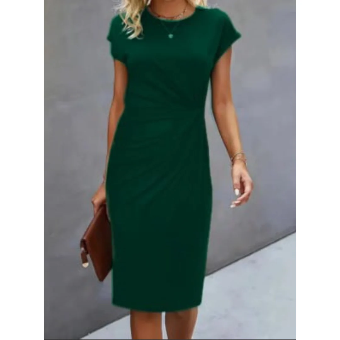 Robe de soirée cocktail élégante - manches courtes - femme - Image 7