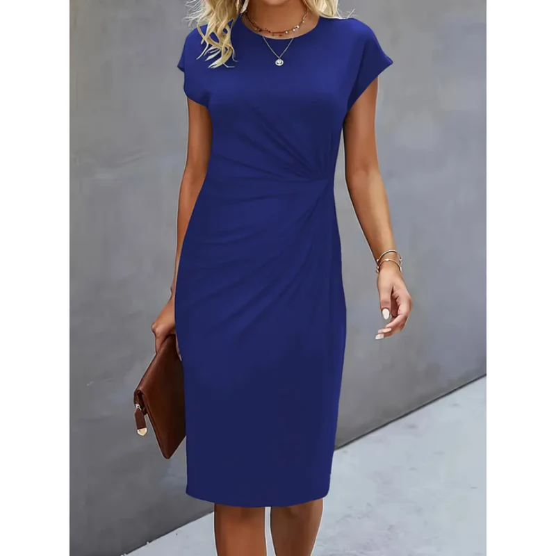 Robe de soirée cocktail élégante - manches courtes - femme - Image 8