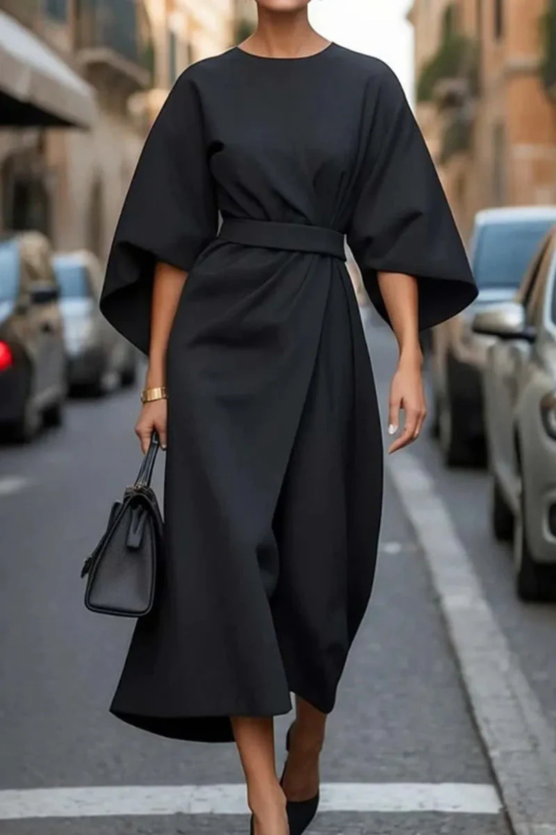 Robe de Soirée Élégante à Ceinture – Invitée de Mariage Chic - Image 4