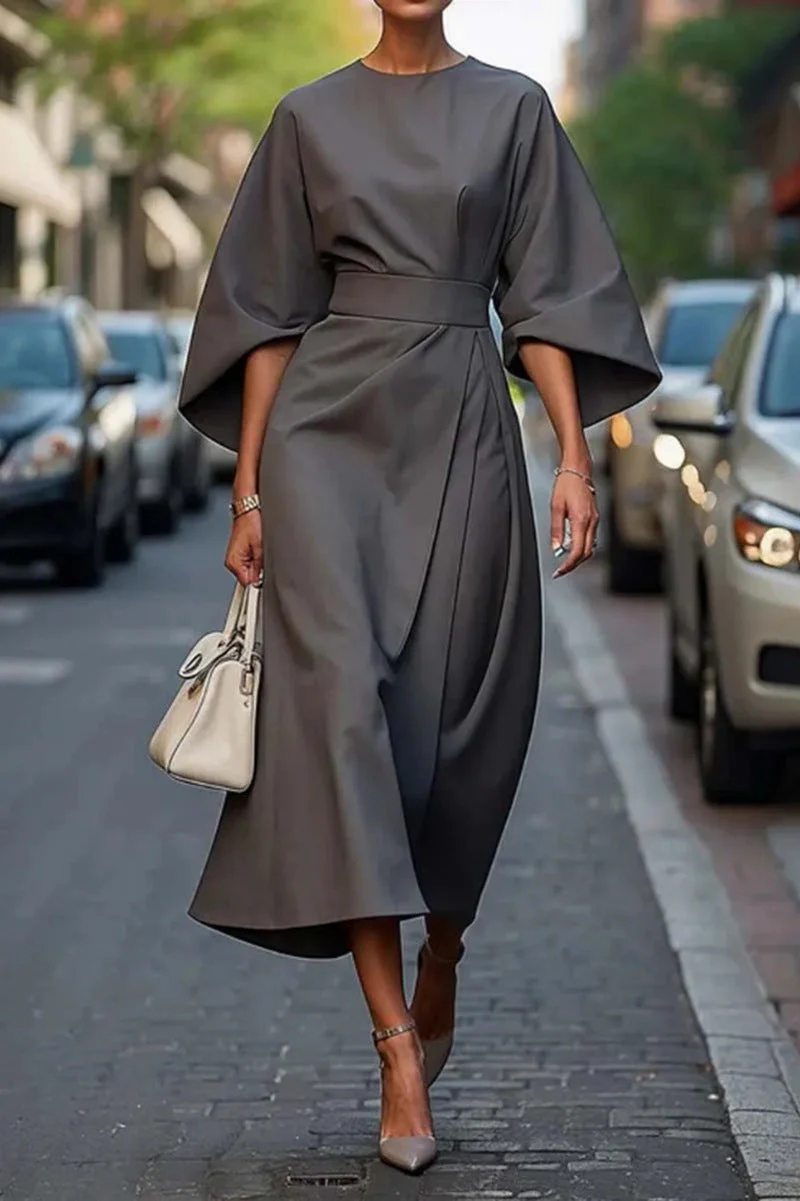 Robe de Soirée Élégante à Ceinture – Invitée de Mariage Chic - Image 6
