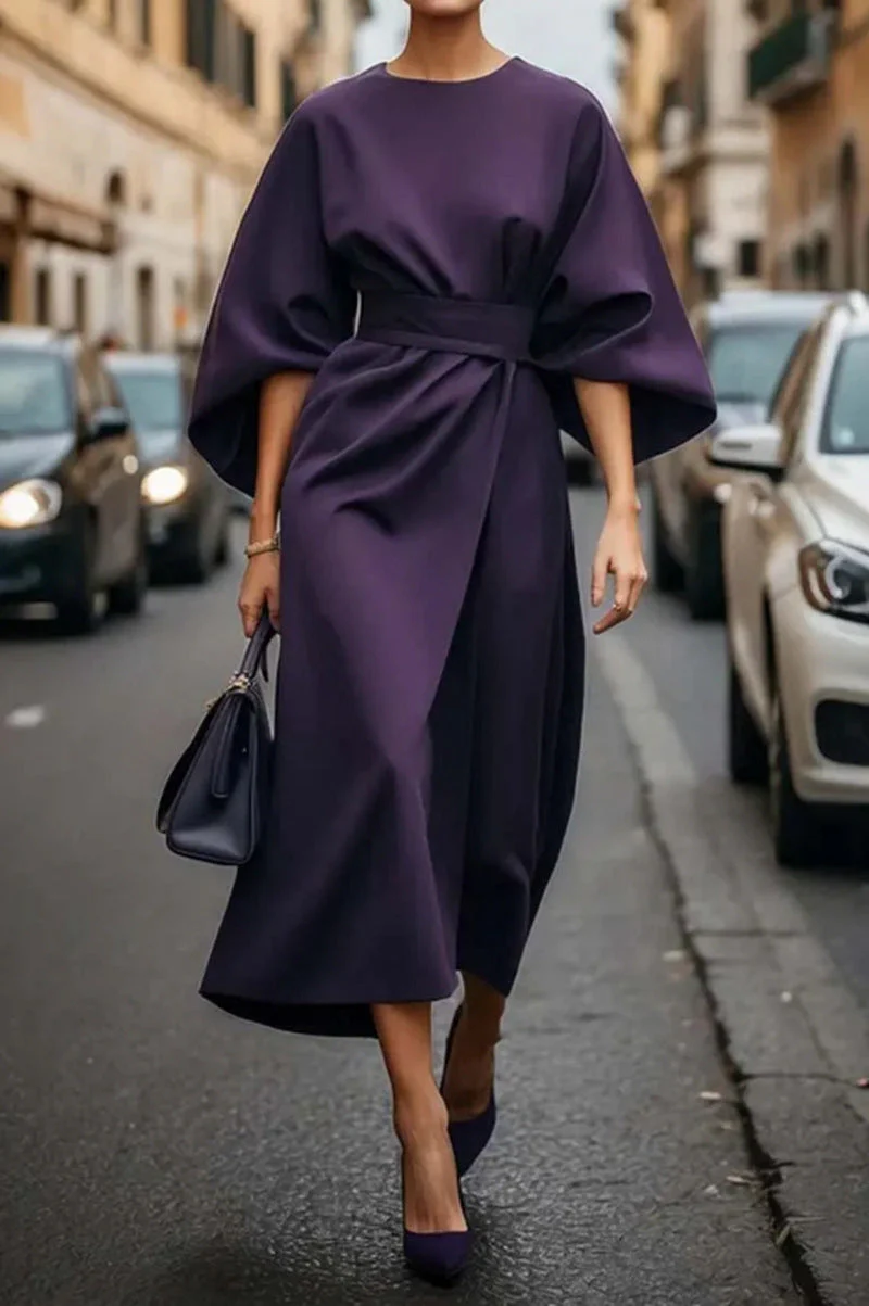 Robe de Soirée Élégante à Ceinture – Invitée de Mariage Chic - Image 7