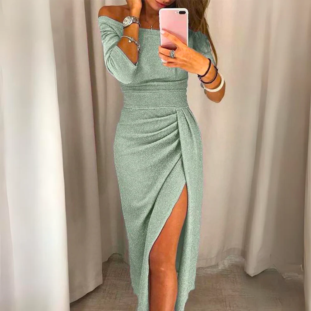 Robe de soirée - élégante brillante - fente latérale - Image 5