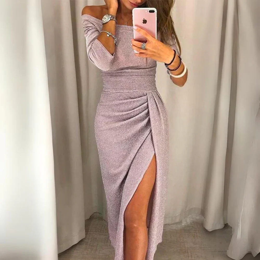 Robe de soirée - élégante brillante - fente latérale - Image 6