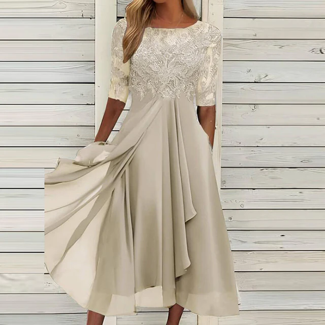 Robe de soirée en dentelle - cocktail élégante - jupe évasée - Image 3