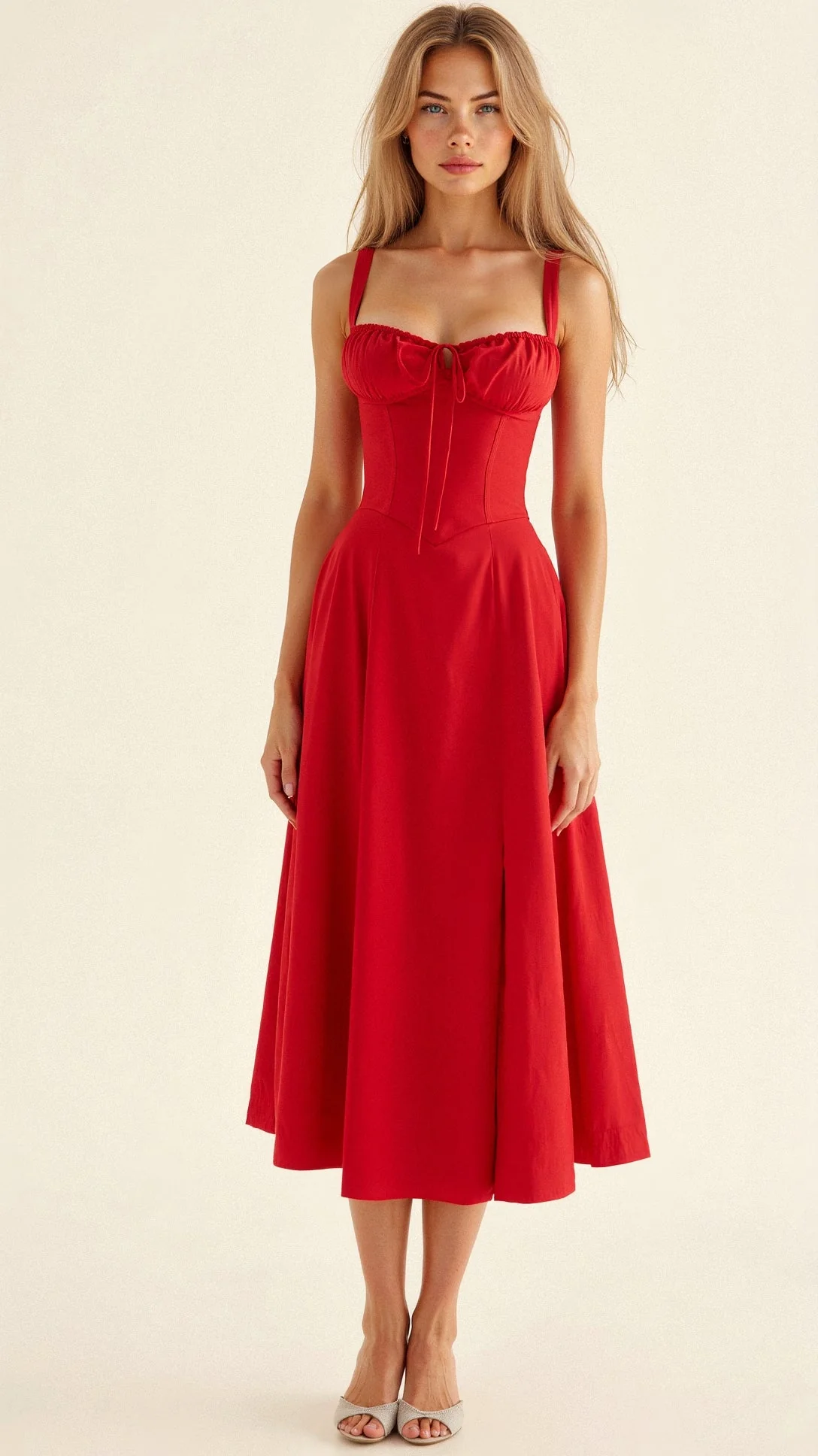 Robe de soirée femme - midi fleurie - légère élégante - Image 12