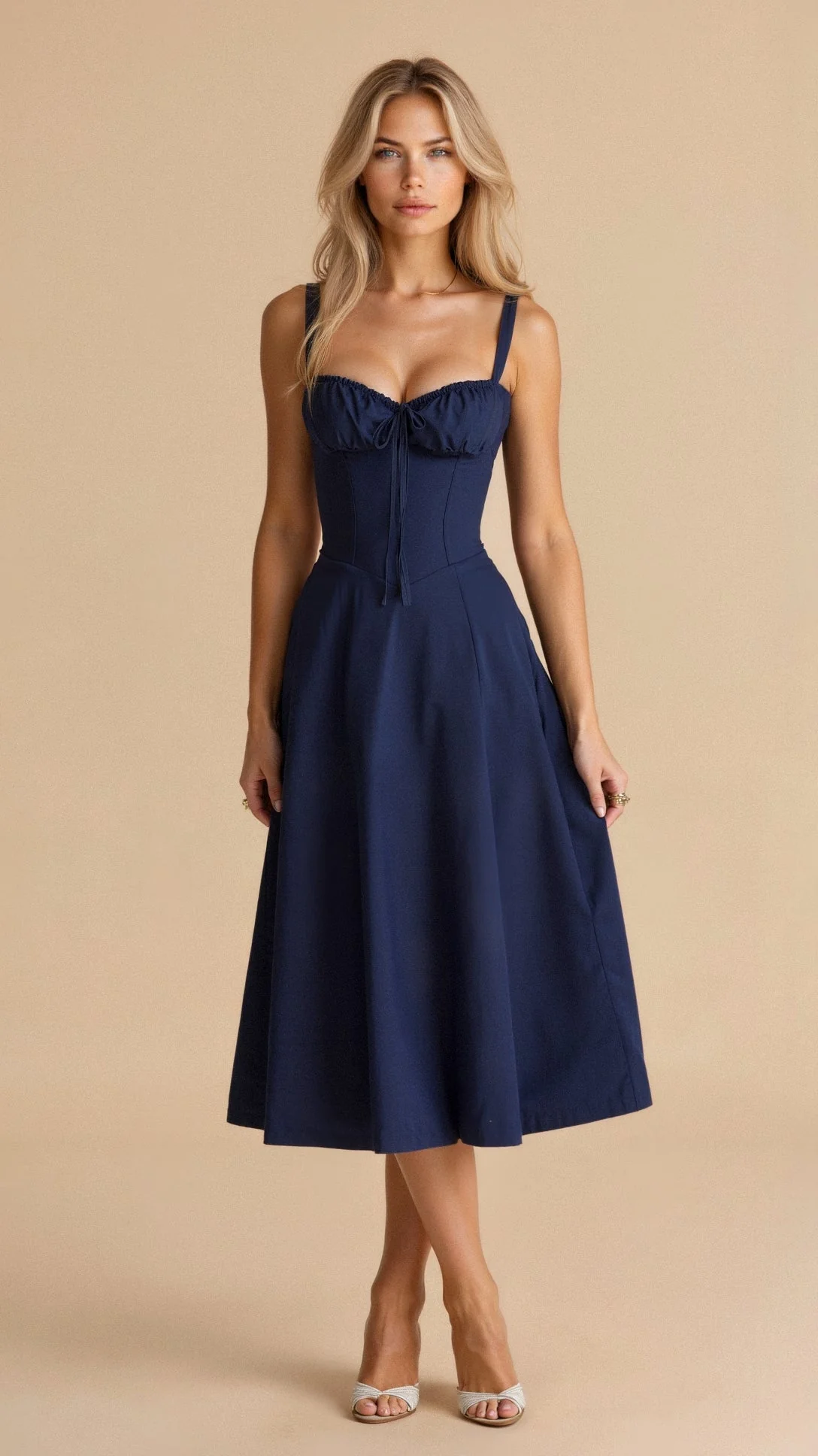 Robe de soirée femme - midi fleurie - légère élégante - Image 14