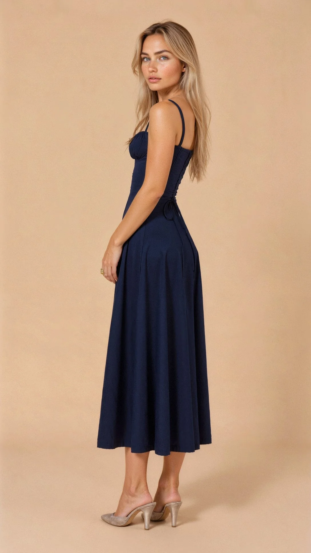 Robe de soirée femme - midi fleurie - légère élégante - Image 17