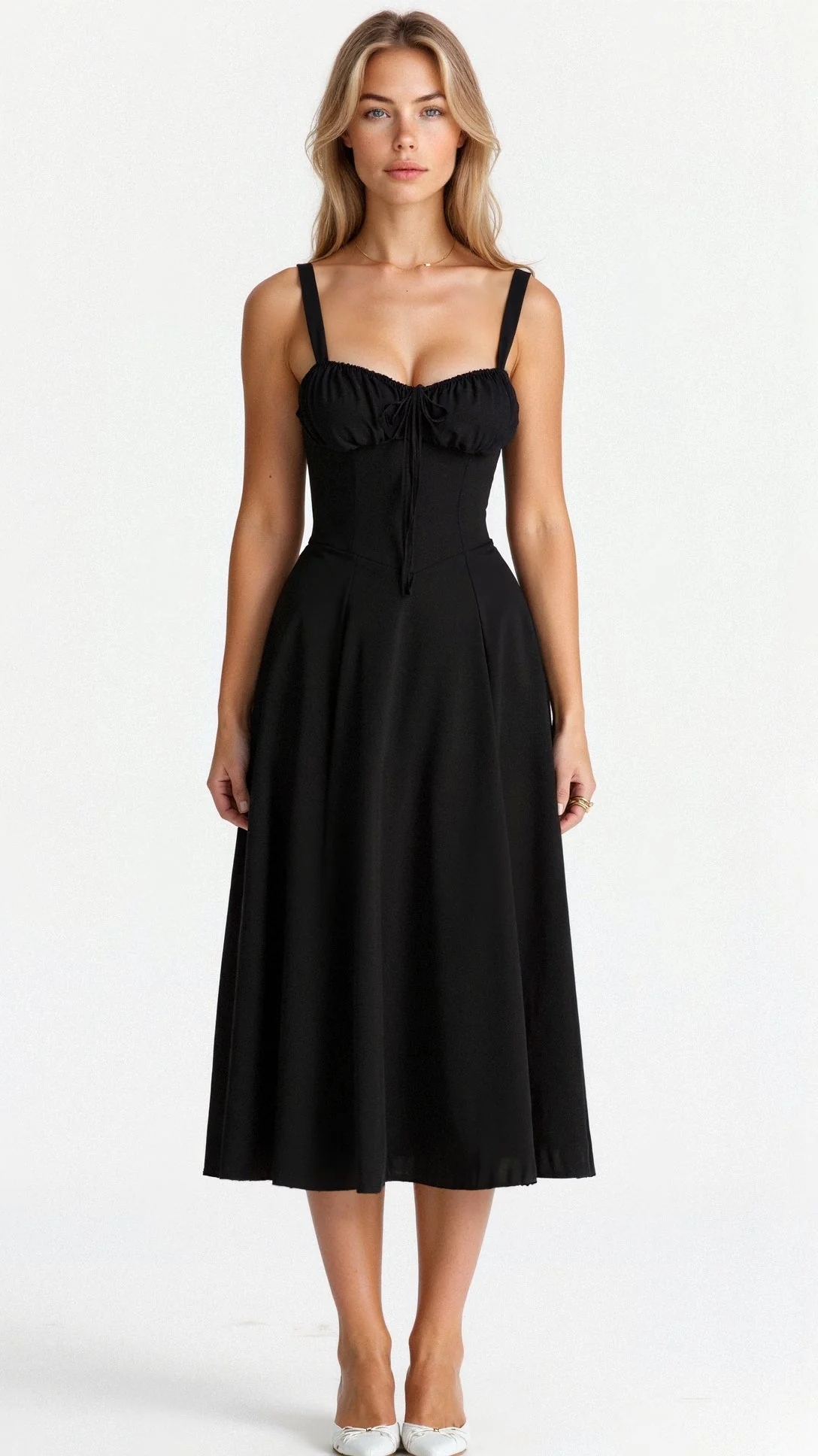 Robe de soirée femme - midi fleurie - légère élégante - Image 4
