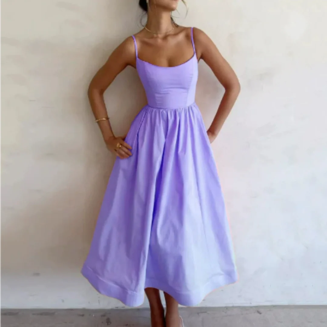 Robe de soirée Leticia - élégante - sans manches - A-ligne - midi - Image 2