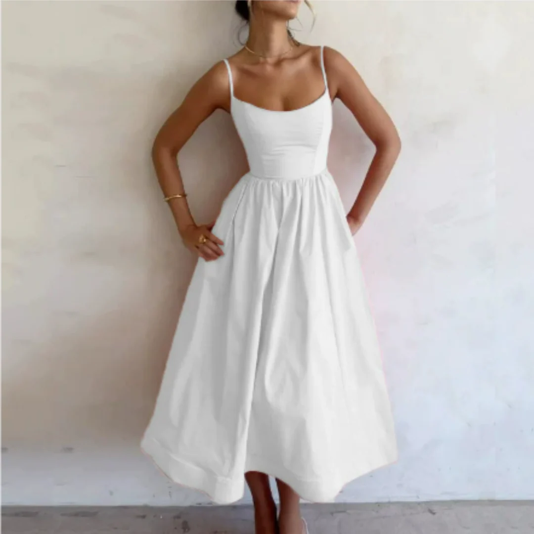 Robe de soirée Leticia - élégante - sans manches - A-ligne - midi - Image 3