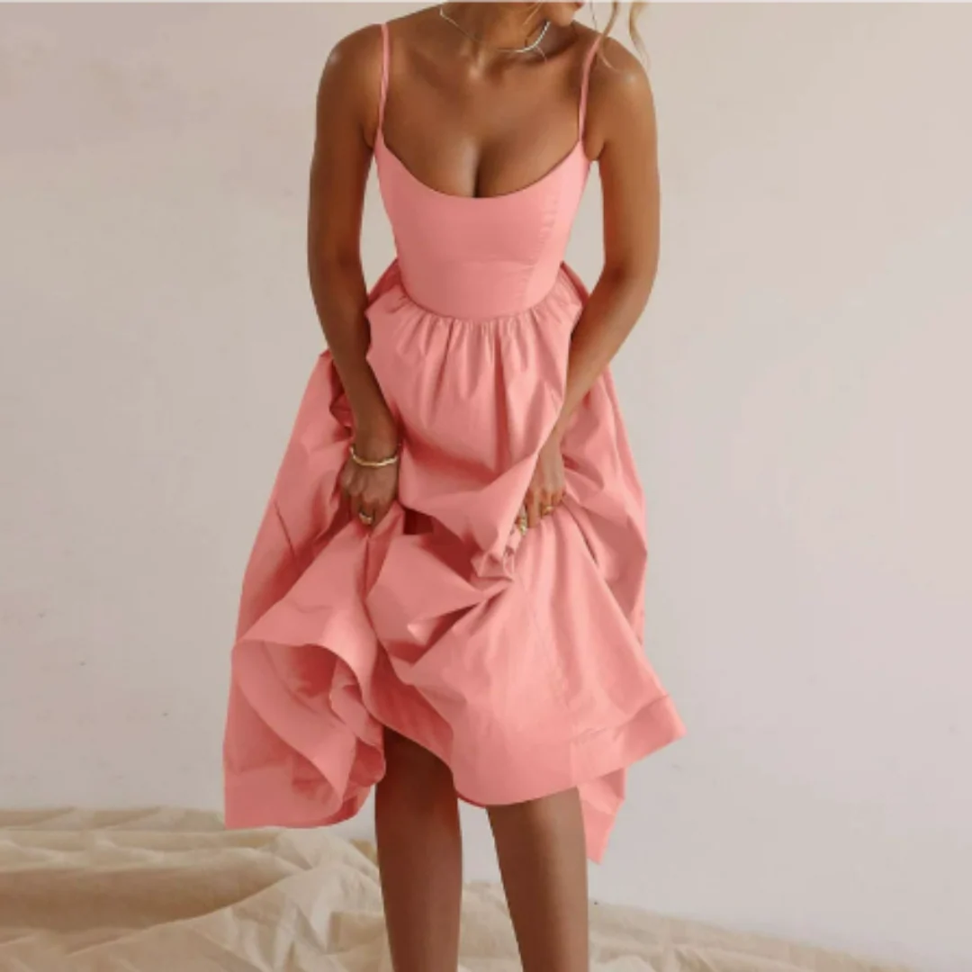 Robe de soirée Leticia - élégante - sans manches - A-ligne - midi - Image 4