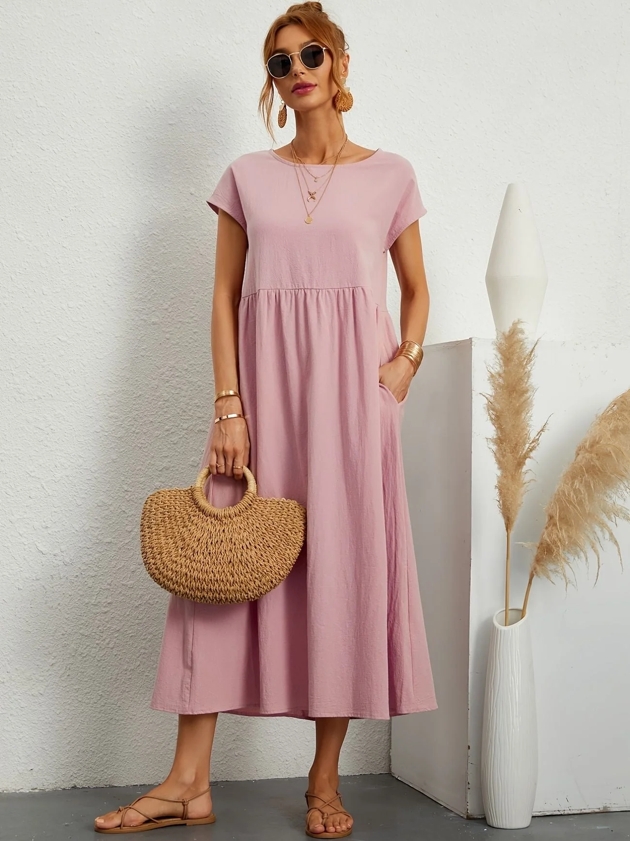 Robe de Soirée Longue Femme - Décolleté Rond - Élégante - Image 11