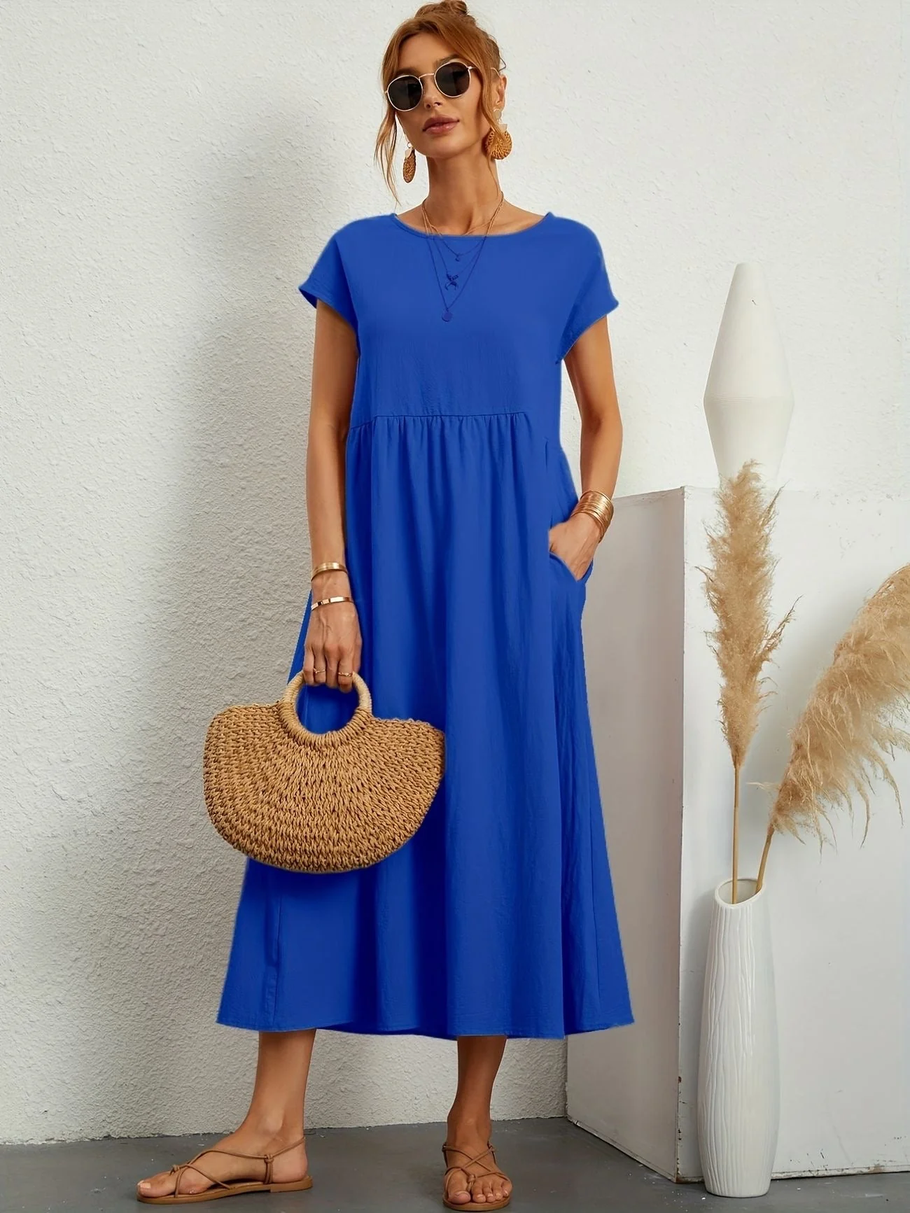 Robe de Soirée Longue Femme - Décolleté Rond - Élégante - Image 7