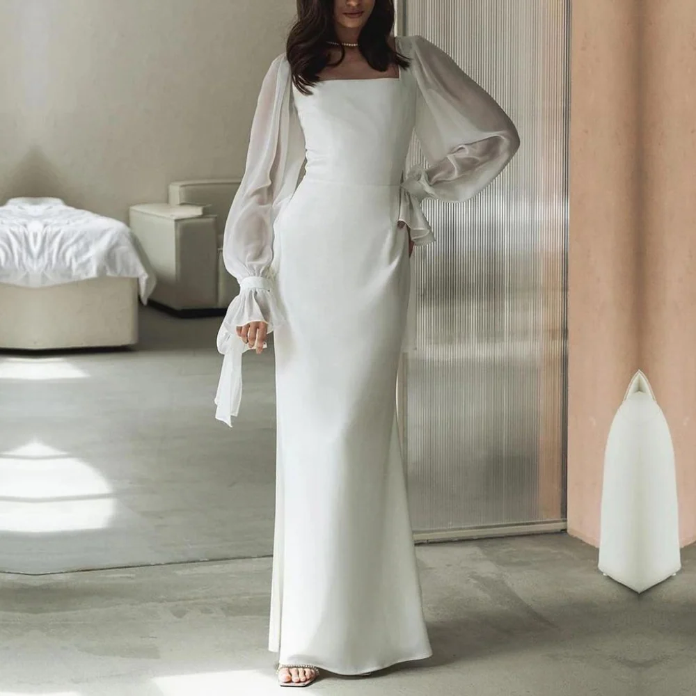 Robe de soirée maxi élégante - manches longues - femme - Image 2