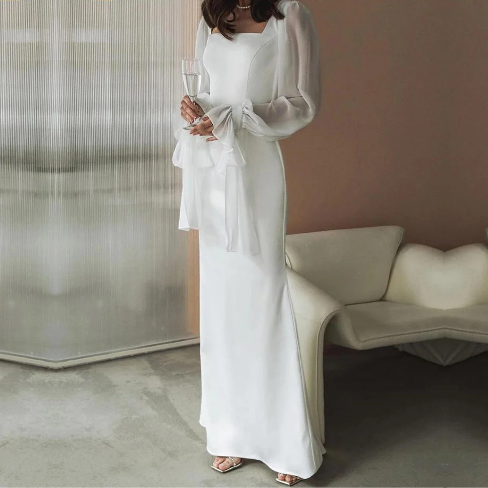 Robe de soirée maxi élégante - manches longues - femme - Image 3