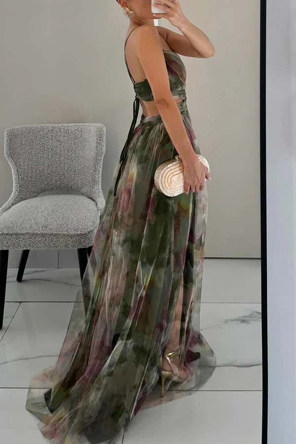 Robe de soirée maxi élégante - motif floral - Flora - Image 12