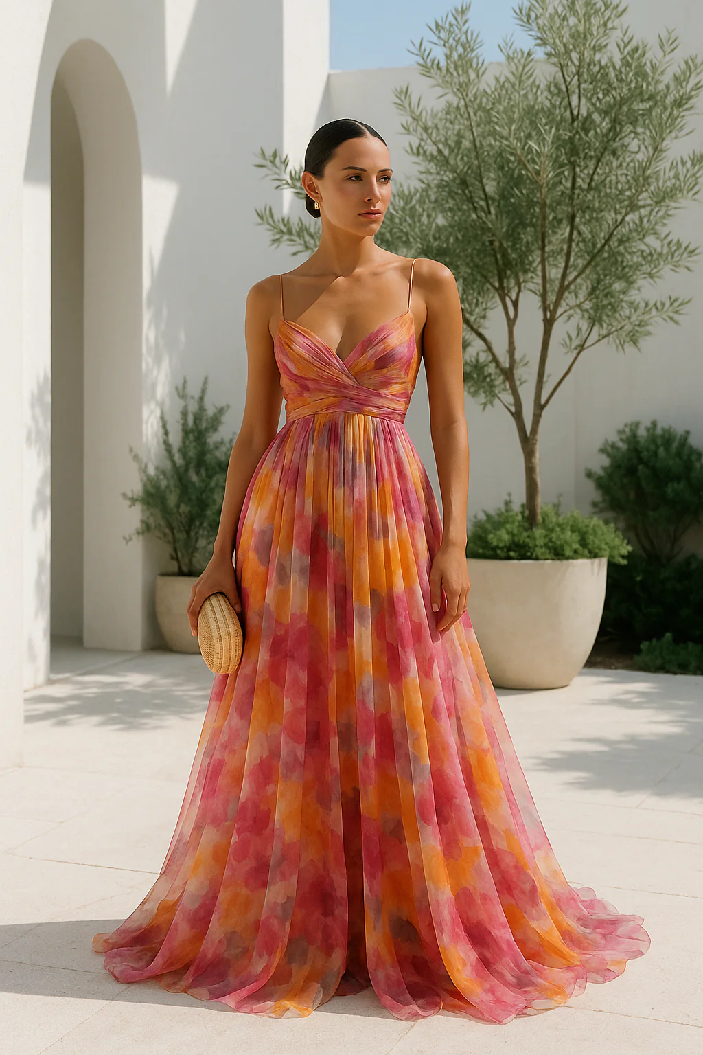 Robe de soirée maxi élégante - motif floral - Flora - Image 2