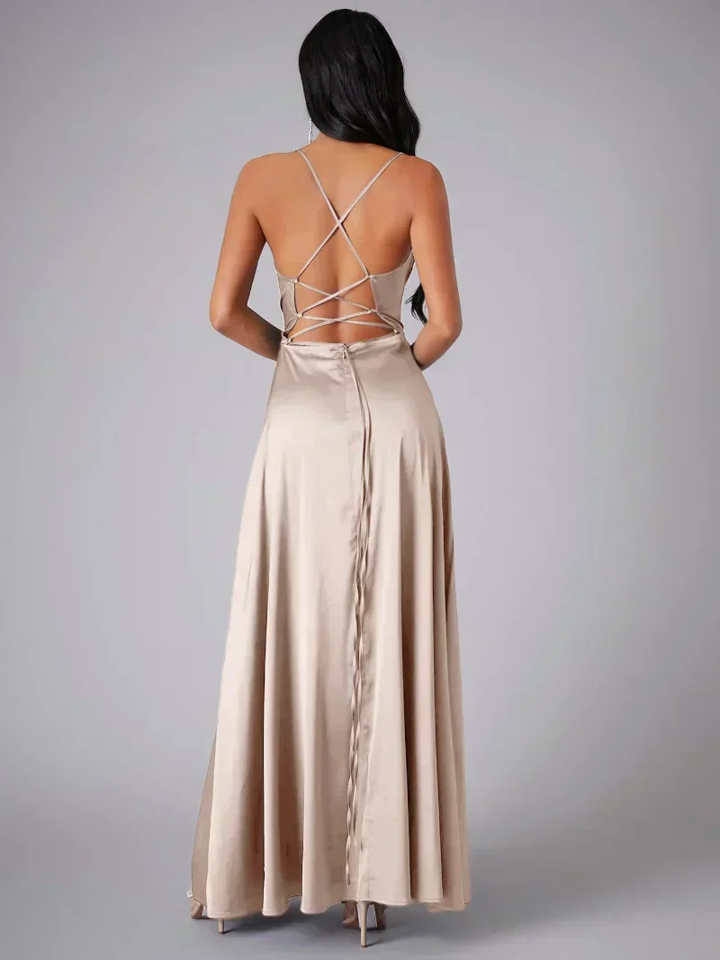 Robe de soirée maxi - fente haute - élégante - Image 2