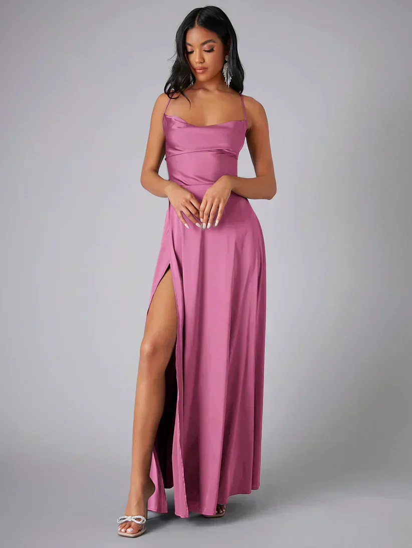 Robe de soirée maxi - fente haute - élégante - Image 5