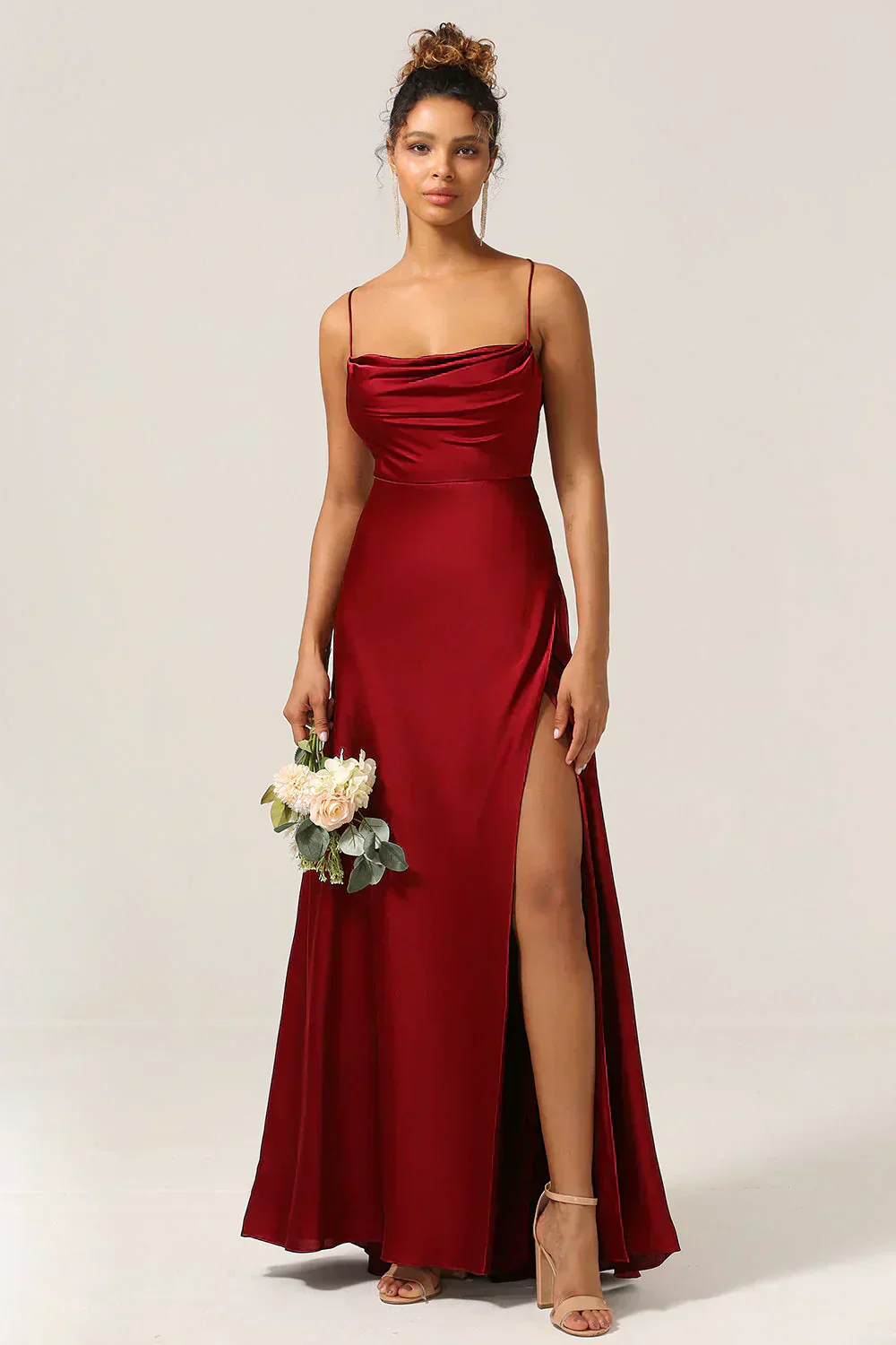 Robe de soirée maxi - fente haute - élégante - Image 7