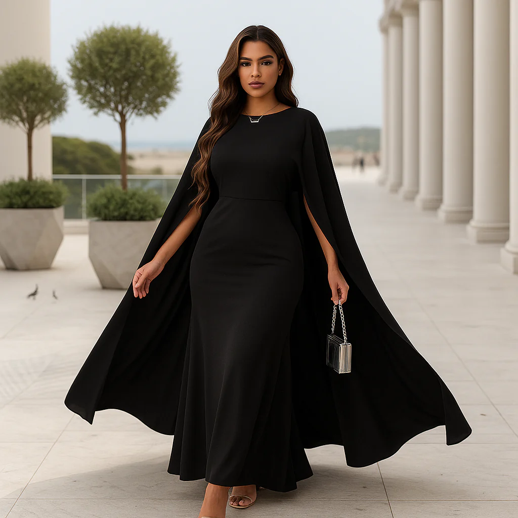 Robe de soirée maxi Marleen - Cape spectaculaire - Image 2