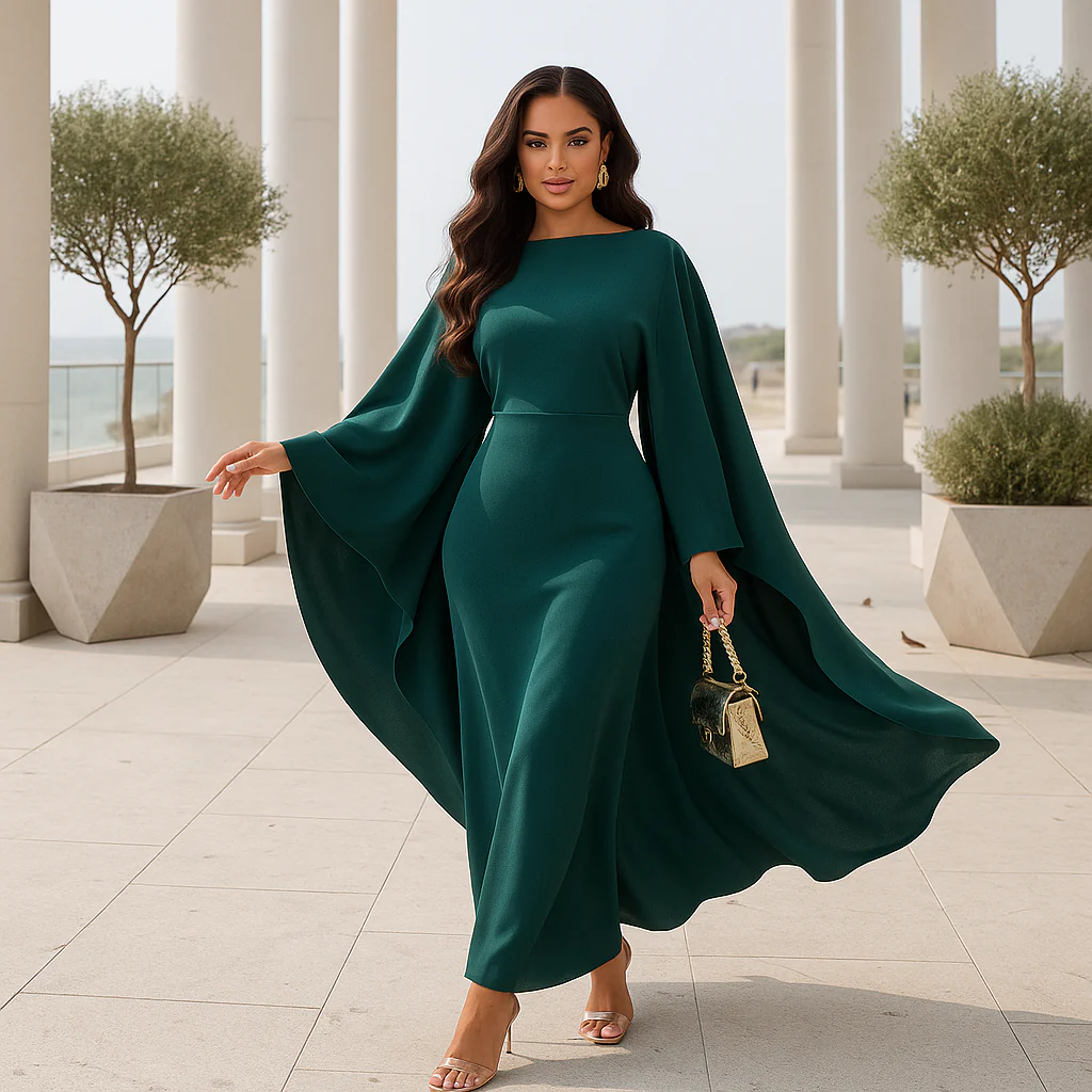 Robe de soirée maxi Marleen - Cape spectaculaire - Image 3