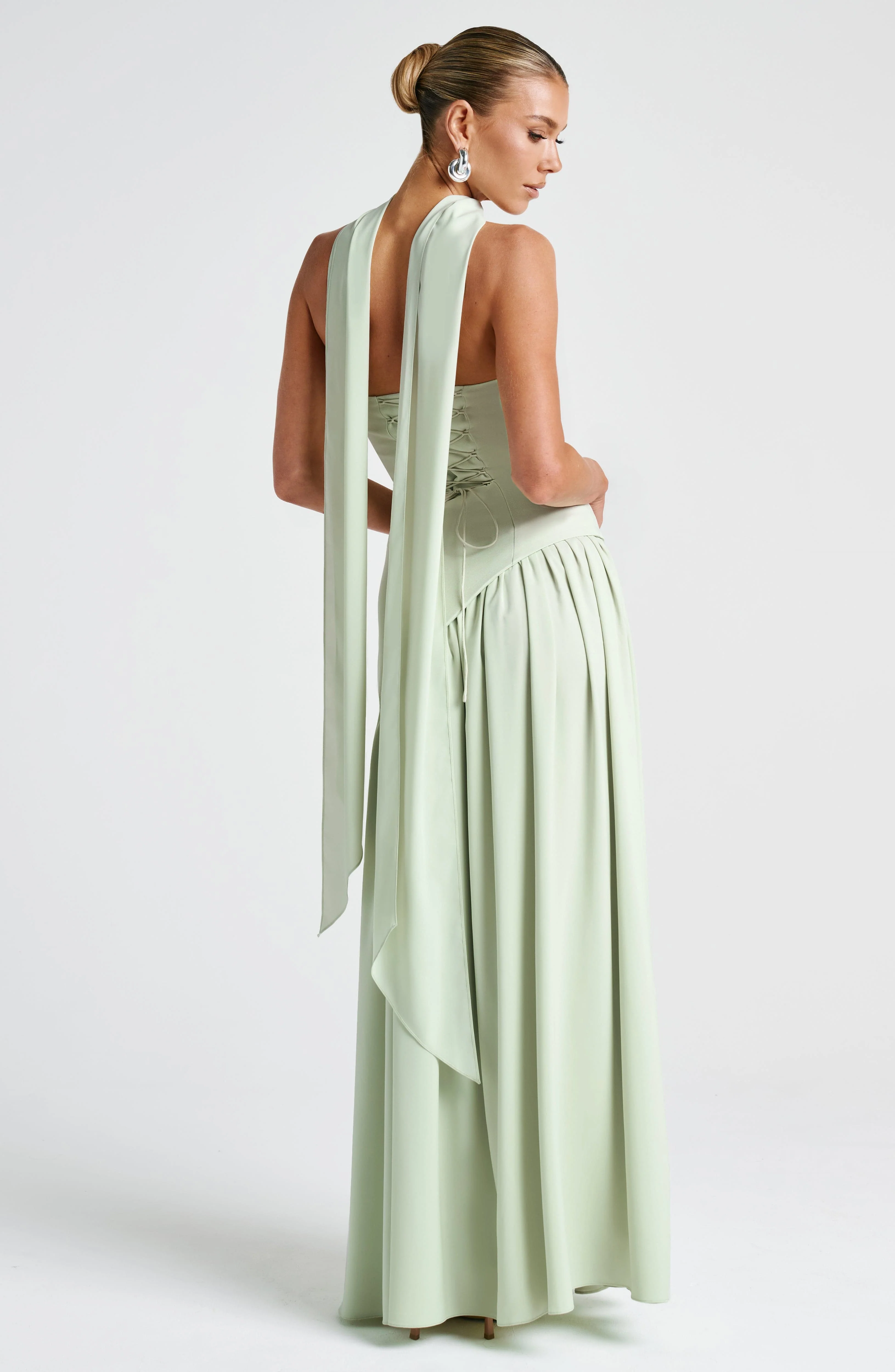Robe de soirée maxi - sans bretelles - taille asymétrique - Image 22