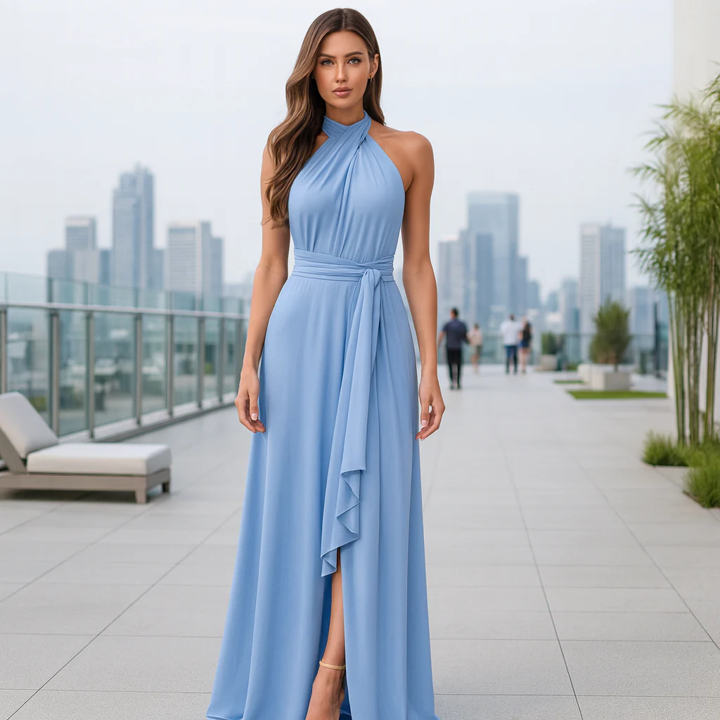 Robe de Soirée Maxi Sexy - Dos Nu - Fendue - Image 6
