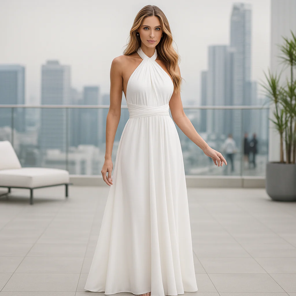 Robe de Soirée Maxi Sexy - Dos Nu - Fendue - Image 9