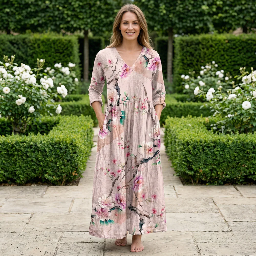 Robe d'Été pour Femme | V-Neck Floral | Légère, Élégante, Confortable - Image 5