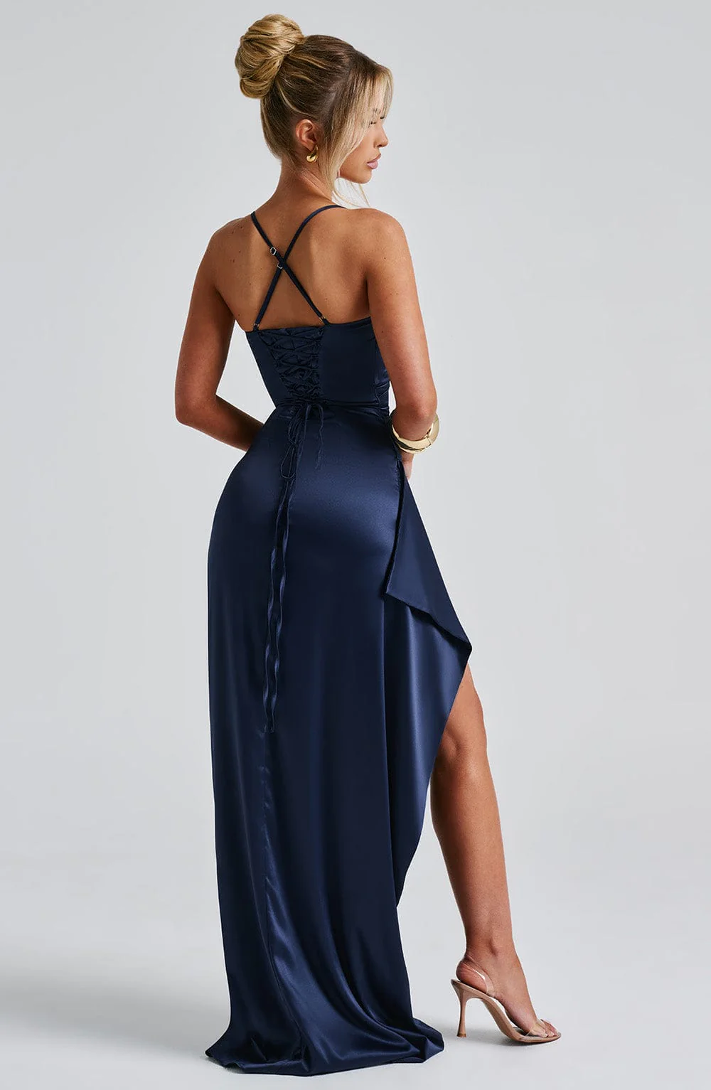 Robe Maxi Bleu Marine - Robe de Bal - Longue Soirée Élégante - Image 2