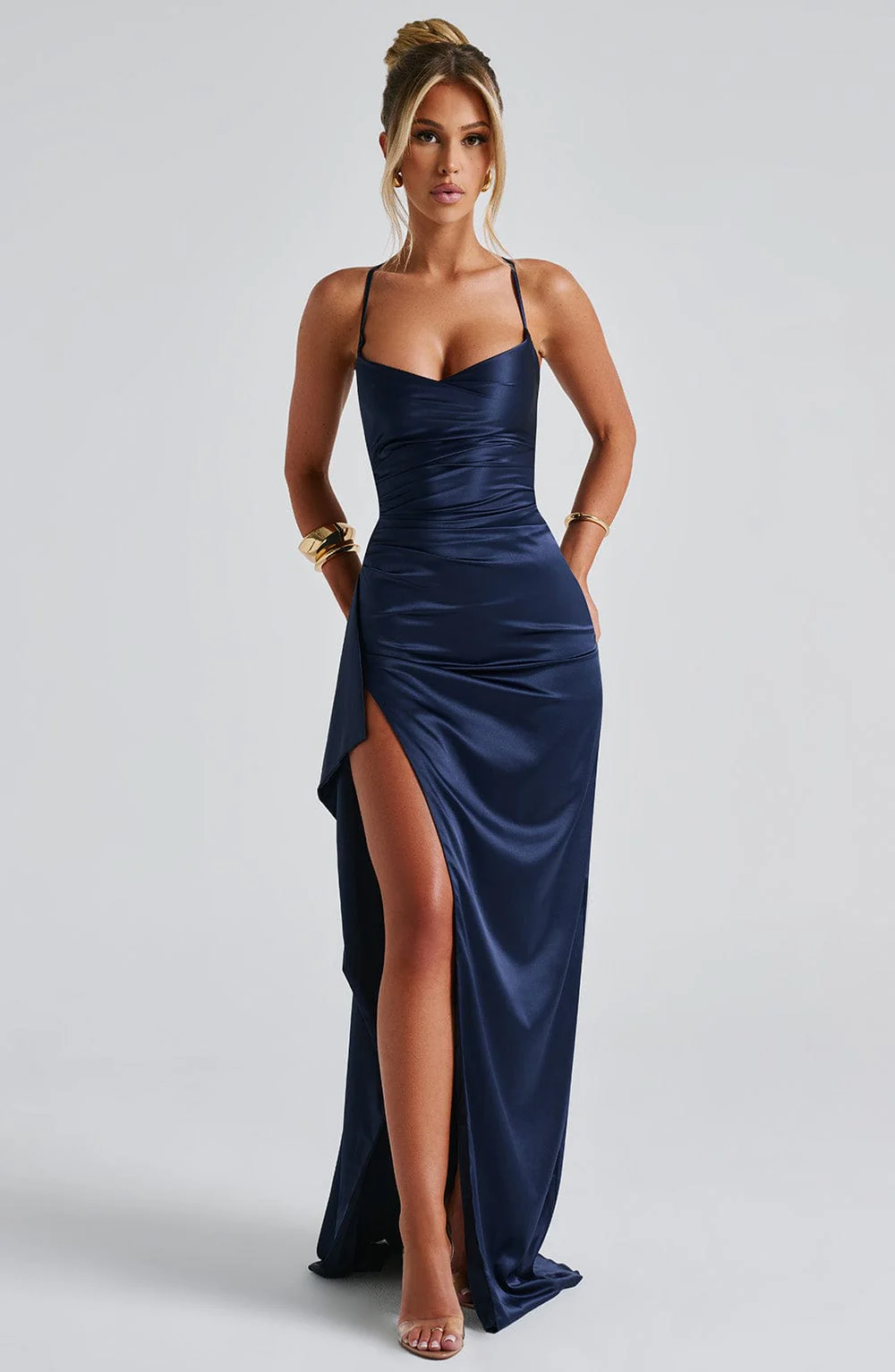 Robe Maxi Bleu Marine - Robe de Bal - Longue Soirée Élégante - Image 5