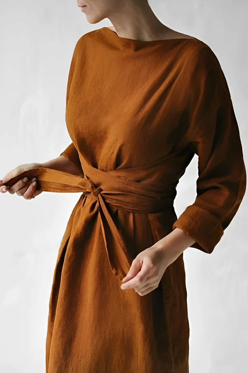 Robe Maxi Lin Nœud - Soirée Boho - Image 5