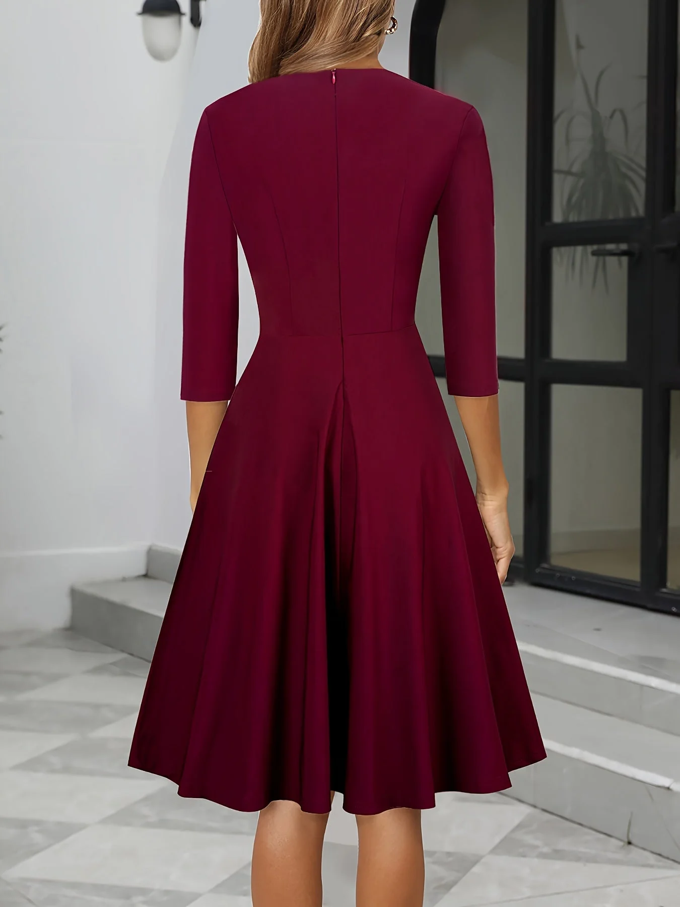 Robe midi élégante - femme chic - soirée mariage - Image 2