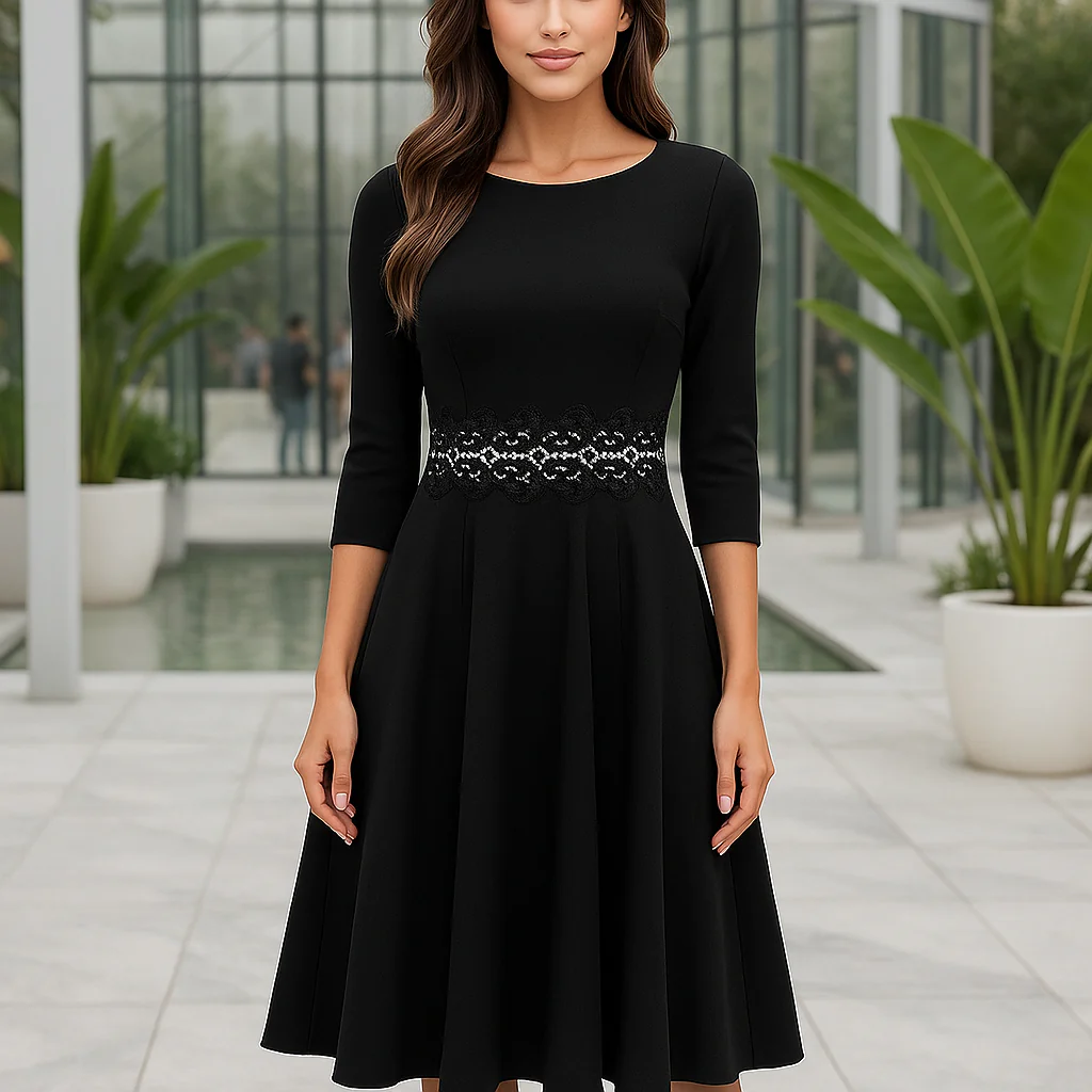 Robe midi élégante - femme chic - soirée mariage - Image 4