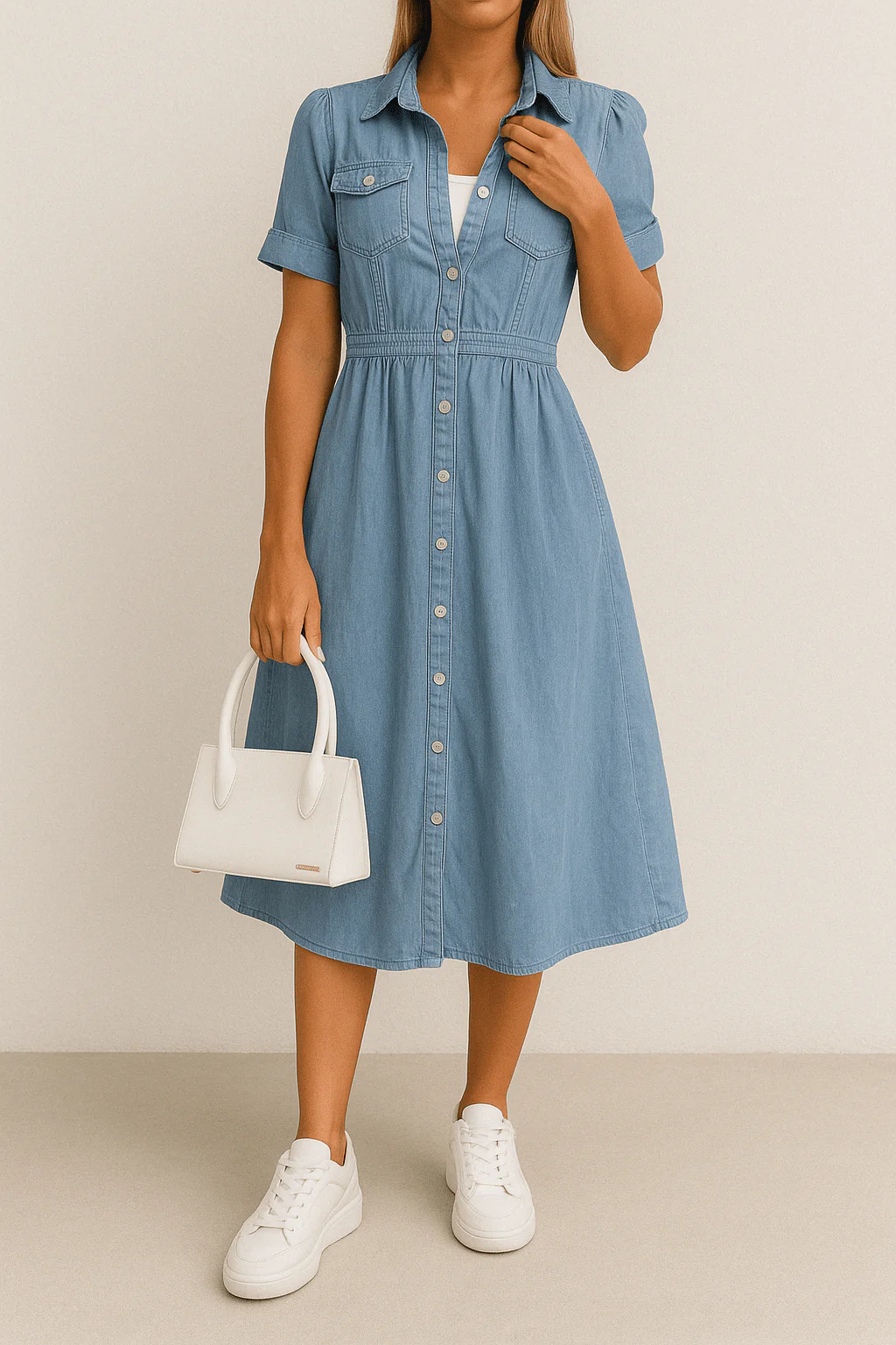 Robe Midi Rebekka - Denim - Femme - Image 8
