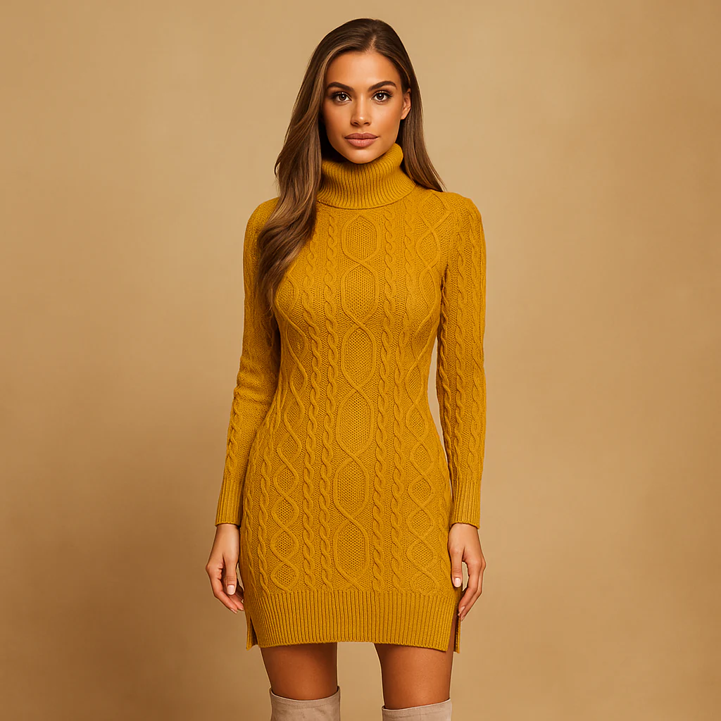 Robe tricotée à col haut - Confortable et élégante - Image 4