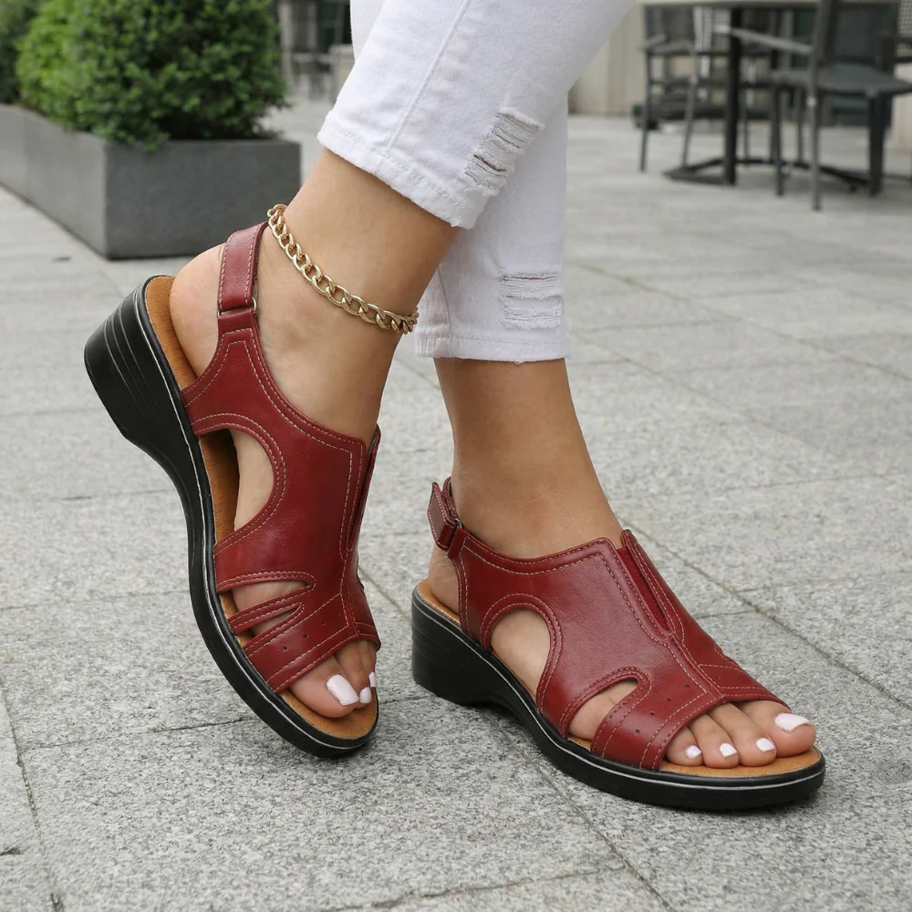 Sandales Orthopédiques en Cuir pour Femme | Support de Voûte Plantaire Confor... - Image 4