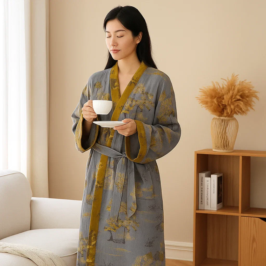 SereneCotton – Couverture Kimono Luxueuse en Coton d'Élégance Intemporelle - Image 2