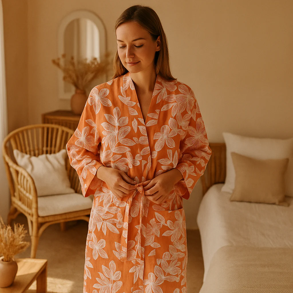 SereniLoom – Peignoir Kimono Doux et Respirant en Coton de Luxe pour des Moments de Détente - Image 3