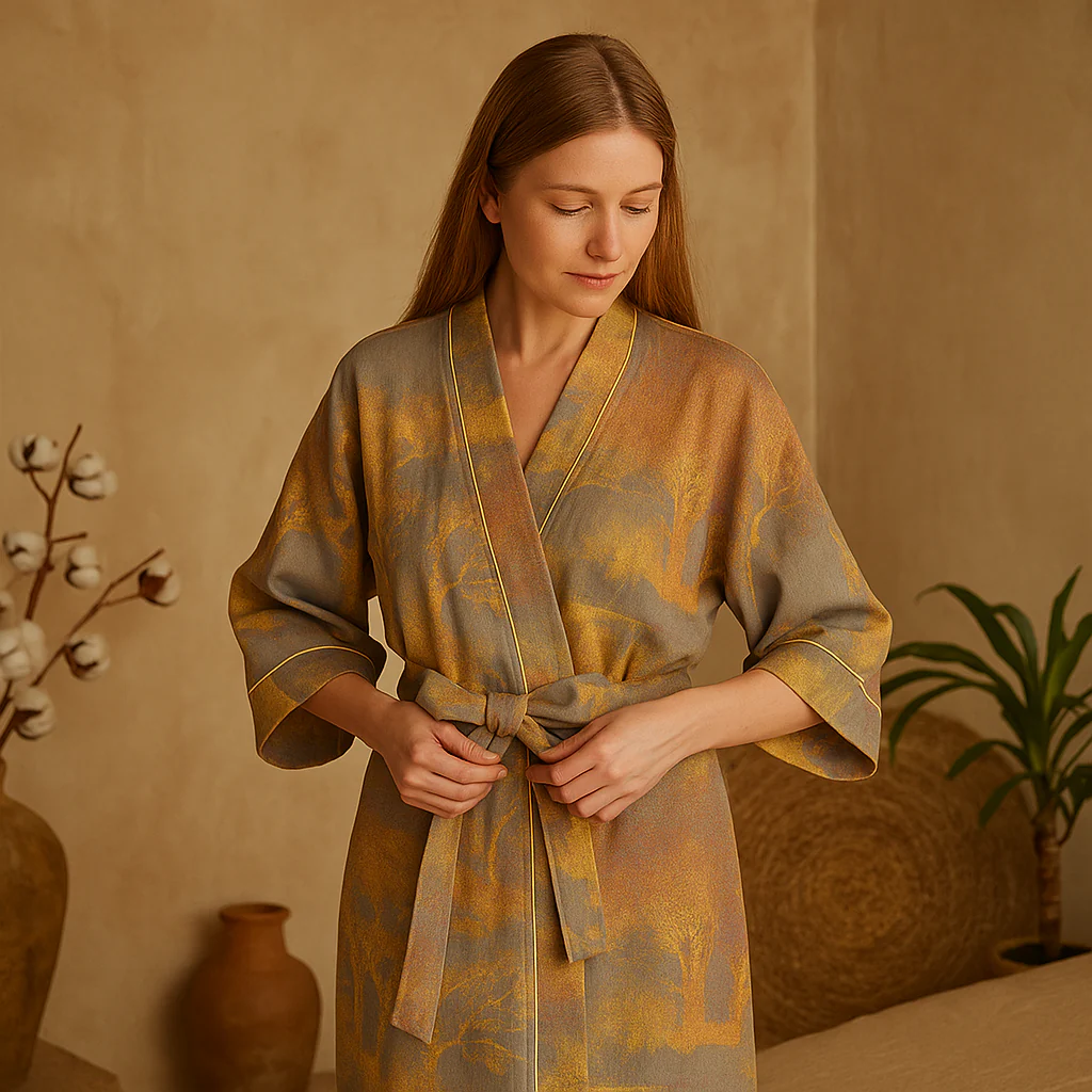 SereniLuxe – Peignoir Respirant et Élégant de Style Kimono pour un Maximum de Détente - Image 3
