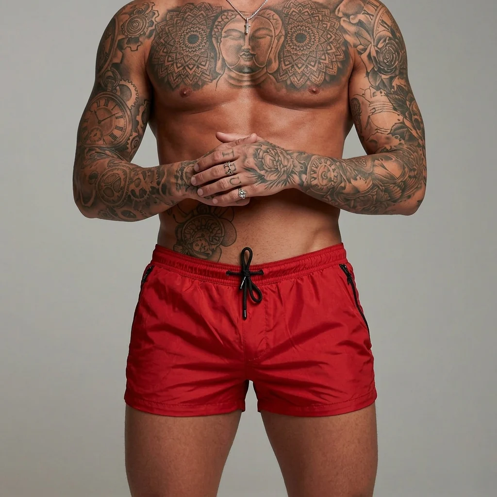 Short de bain stylé Vin à séchage rapide pour homme | Confortable et à séchag... - Image 5