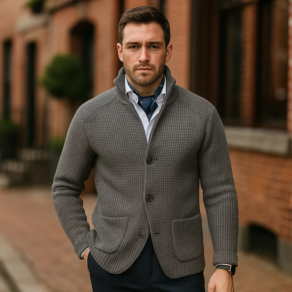 Sigmund - Élégant cardigan pour homme - Style confortable - Qualité intemporelle - Image 2