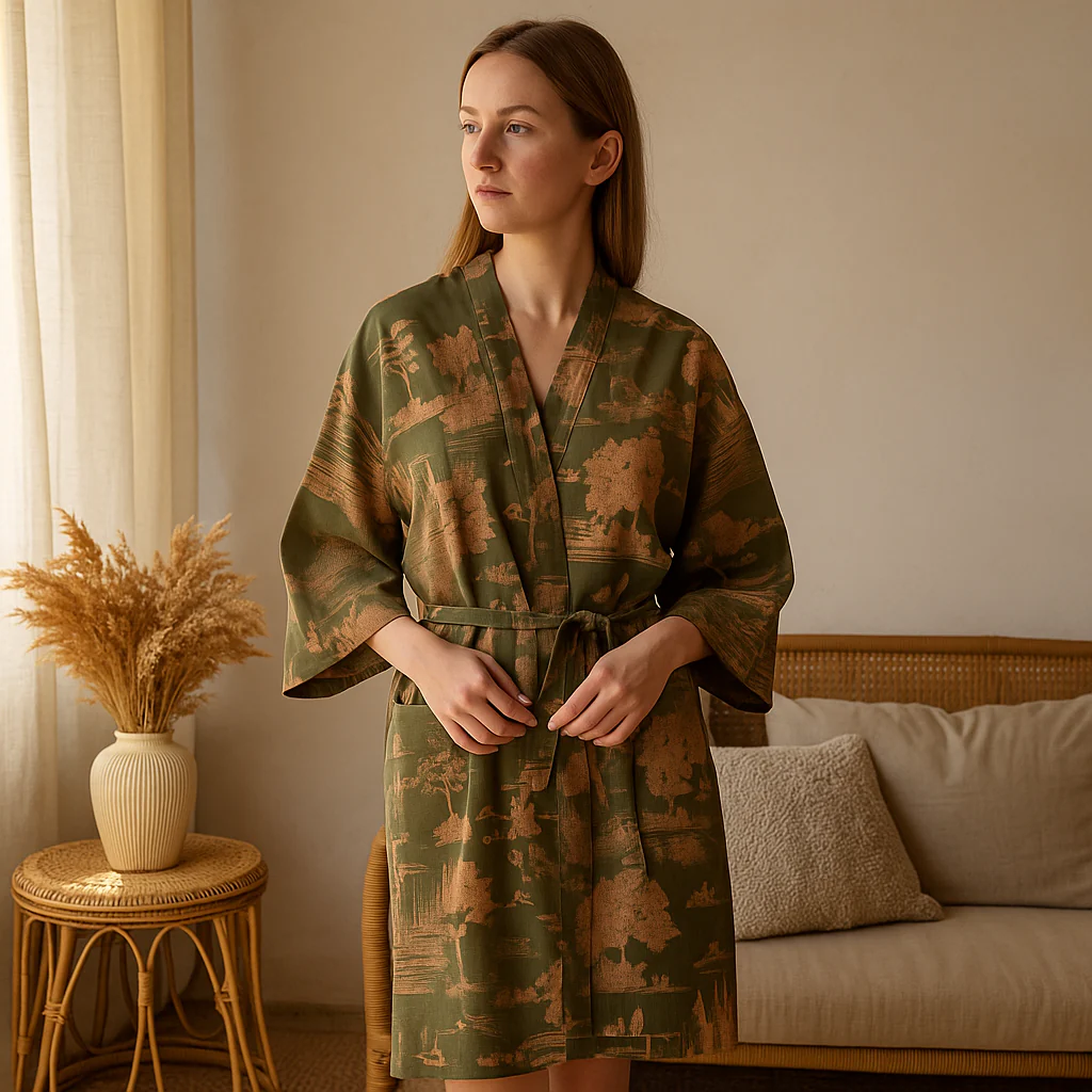 SilvaLoom – Kimono Peignoir Naturel et Élégant avec un Design Boho Intemporel - Image 4