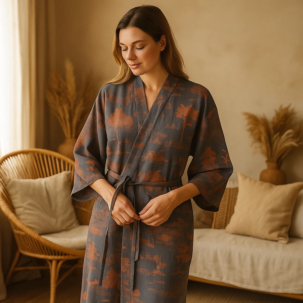 SilvaLoom – Kimono Peignoir Naturel et Élégant avec un Design Boho Intemporel - Image 6