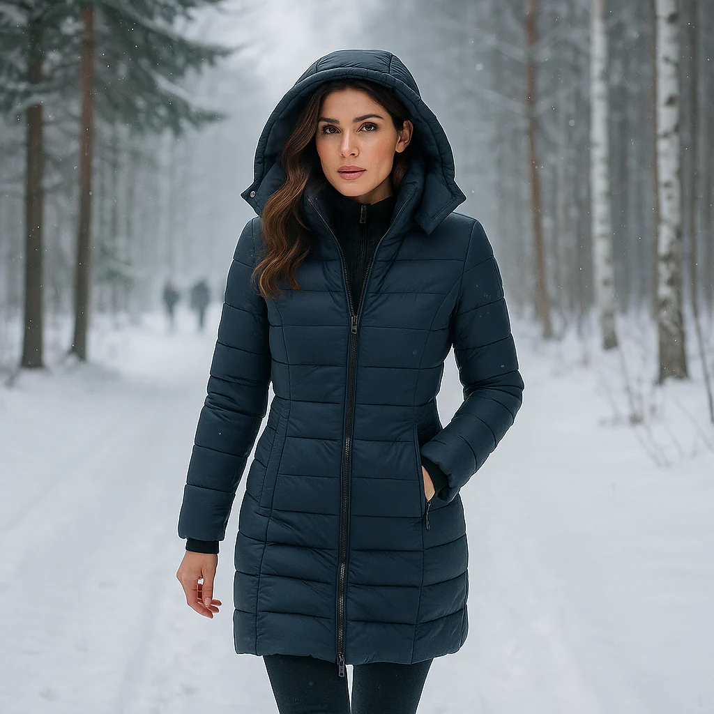 Stilla - manteau long tendance - doublure douce - avec capuche - Image 2