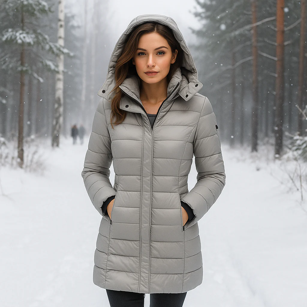 Stilla - manteau long tendance - doublure douce - avec capuche - Image 4