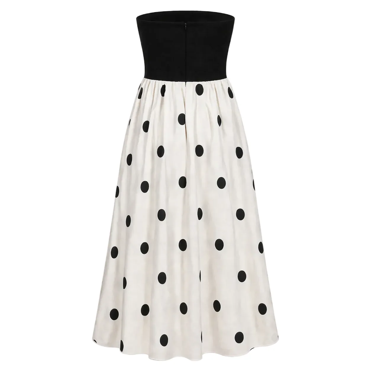 Robe sans bretelles | Robe trapèze pour femme, pois | Style élégant d'été - Image 6