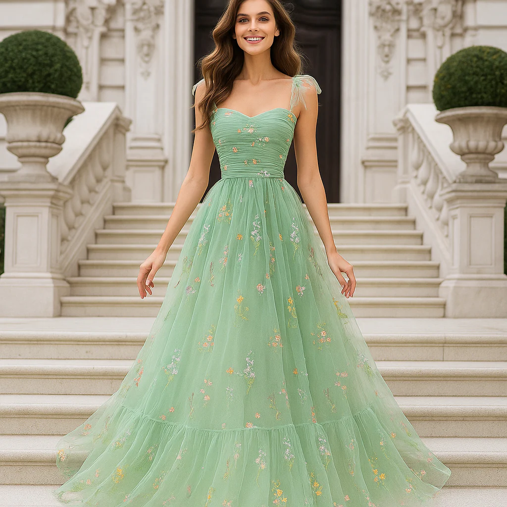 Suzy - Robe Tulle - Bal de Fin d'Année - Broderie Florale - Image 12